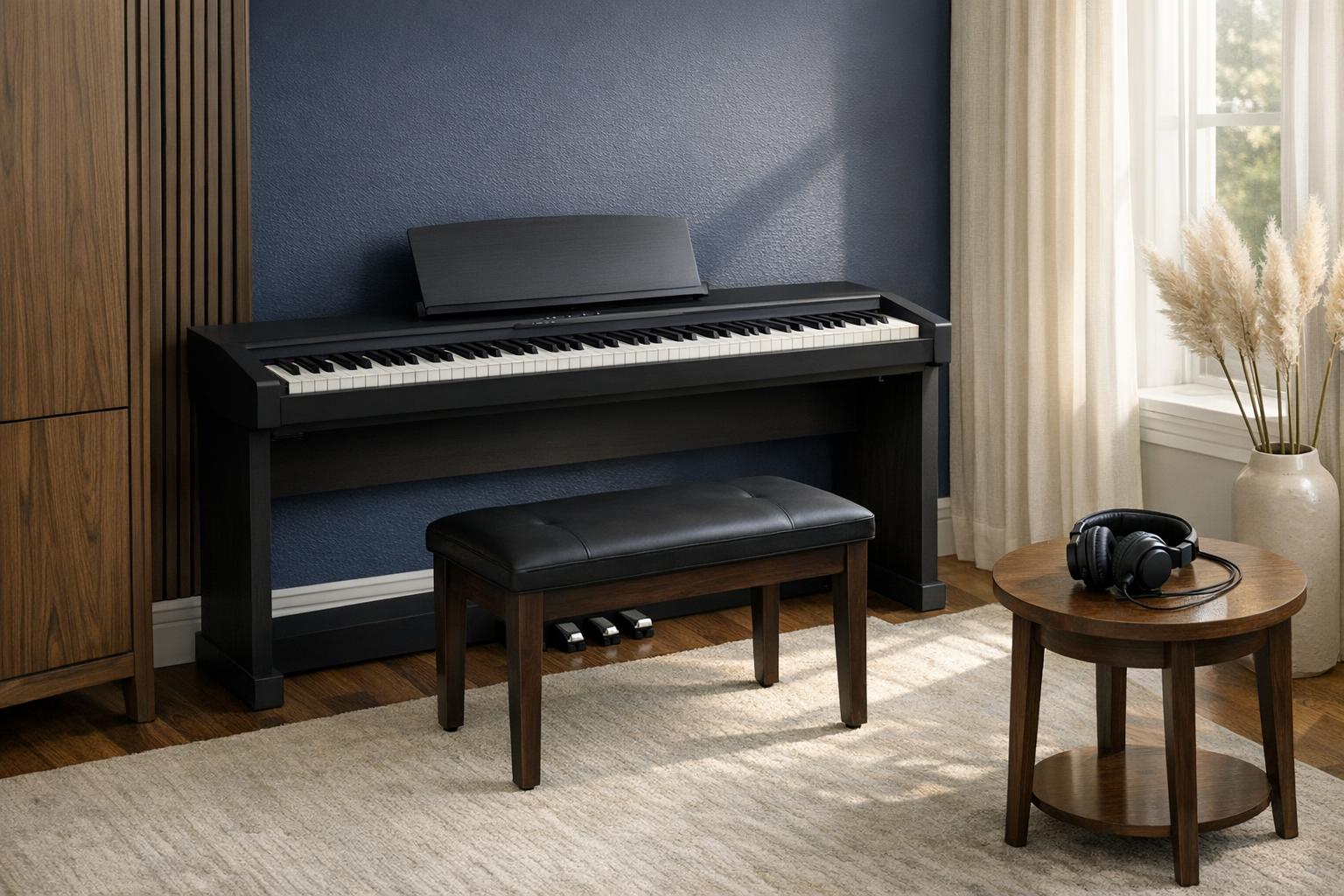 Digital Piano Bundles and Accessories: What Is Included? AI-generated editorial illustration.